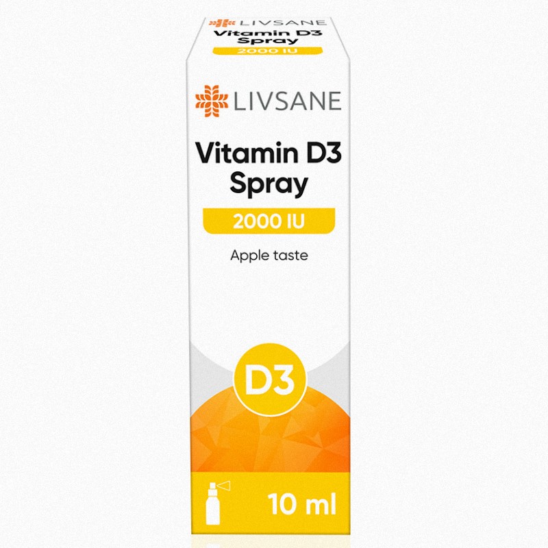 Livsane - LIVSANE Vitamín D3, 2000 IU sprej s príchuťou jablka 1x10 ml