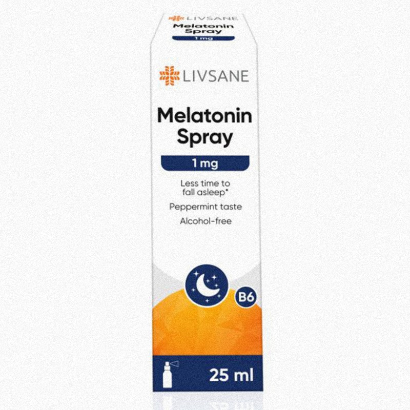 Livsane -  LIVSANE Melatonín 1 mg sprej, s vitamínom B6, príchuť mäty 1x25 ml